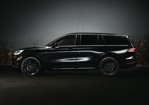 A 2024 Lincoln Aviator® SUV is shown in the Infinite Black exterior color | Sheehy Lincoln of Gaithersburg in Gaithersburg MD
